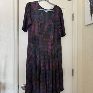 LuLaRoe Nicole Dark Multicolor Midi Dress